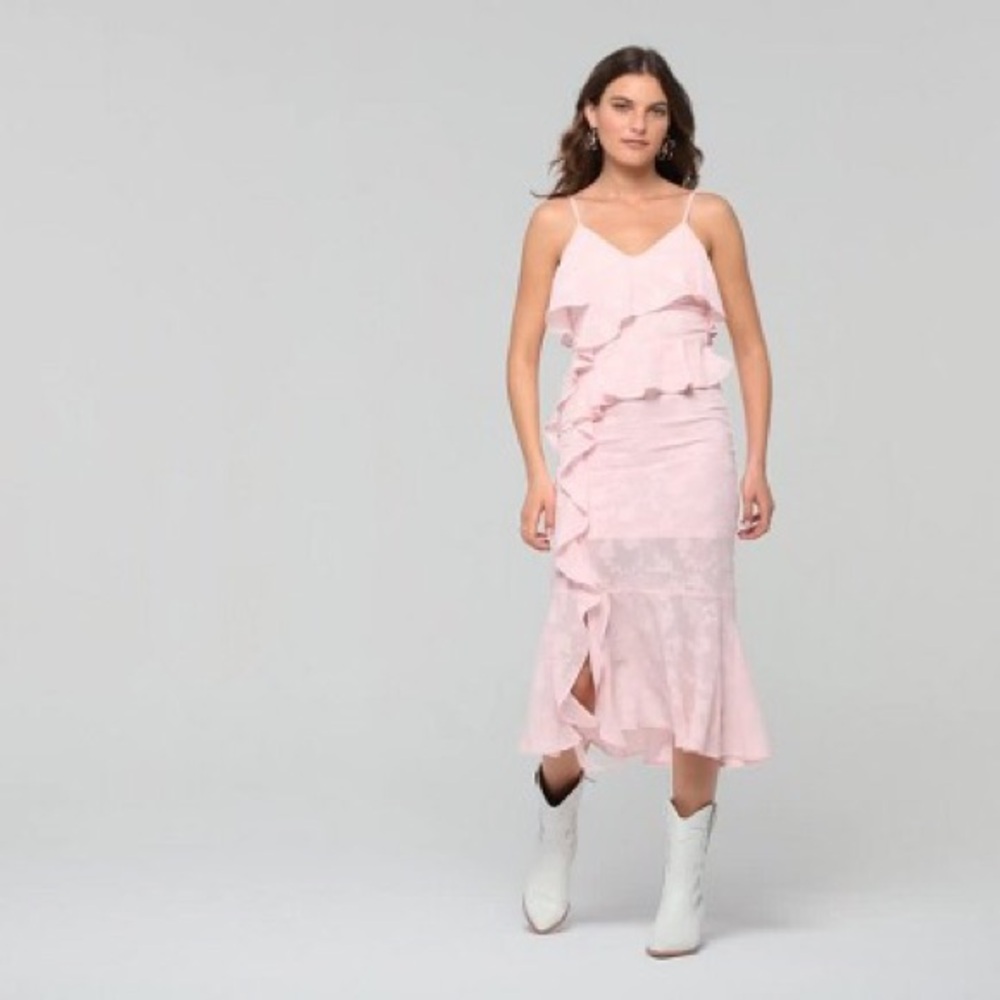 Women's Ruffle Midi Dress - Wild Fable Pink L